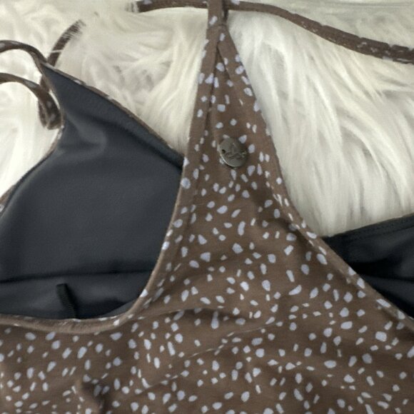 Prana womens XS brown geo pattern strappy hiking dress built in bra - Picture 10 of 13